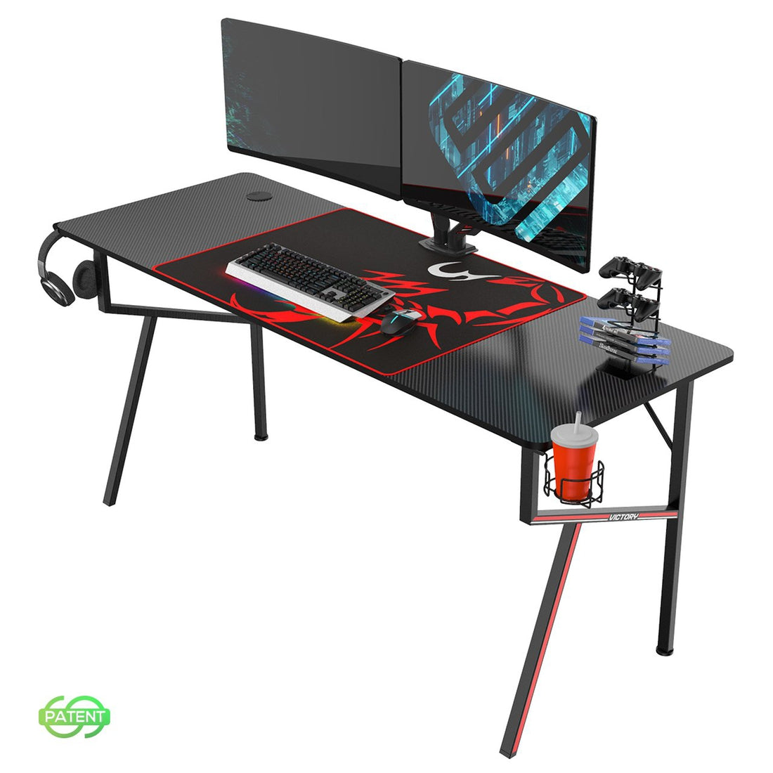 Eureka Ergonomic Gaming Captain K Series 63" ESport Computer Desk, K63