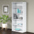 UpmostOffice.com Bush Business Furniture 36W 5-Shelf Bookcase SCB136WH pure white setup with books