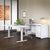 Bush Business Furniture 60W x 24D Desk/Credenza/Return SCD360WH setup with standing desk and chair by UpmostOffice.com