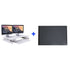 Lorell/Rocelco 32” Height-Adjustable Desk Converter BUNDLE, Anti-Fatigue Mat, Dual-Monitor Retractable Keyboard Tray, R EADRW-MAFM, White
