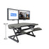 Lorell/Rocelco 46” Height-Adjustable Corner Standing Desk Converter with Dual-Monitor Arm BUNDLE, R CADRB-46-DM2