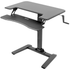 VIVO Black Manual Crank Height-Adjustable Dual Platform Standing Desk with Base, DESK-V111VM