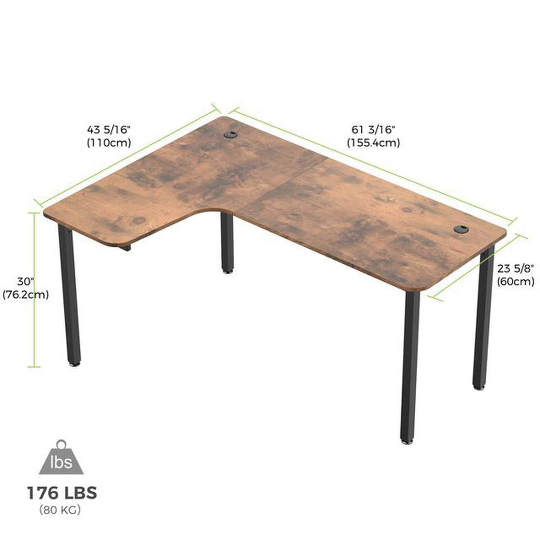 Buy Online Eureka 60 Inch Left L Shaped Gaming Desk offer 28% Discount