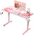 Eureka Ergonomic GIP-P47-PK Pink Gaming Desk 47 inch, Home Office Computer Desk Table with Mouse Pad Cup Holder Headphone Hook, UpmostOffice.com