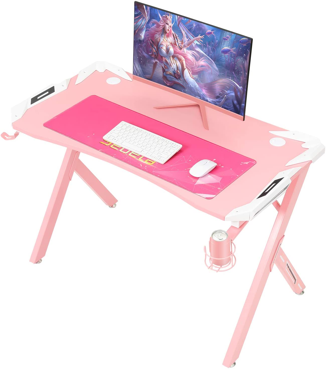 Simple modern folding pink standing study leisure desk portable home  wrought iron dormitory study small computer desk mesas