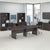 120W x 48D Boat Top Conference Table w Wood Base