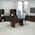 72W x 36D Boat Top Conference Table w Wood Base