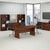 96W x 42D Boat Top Conference Table w Wood Base