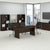 96W x 42D Boat Top Conference Table w Wood Base