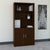 Upmost Office Bush Business Furniture 36W 5-Shelf Bookcase with Doors SRC103MR Mocha Cherry home office setup with books