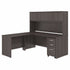 Bush Business Furniture 72W x 30D Desk, 42W Return, Hutch and 3-Drawer Mobile Pedestal