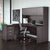 UpmostOffice.com Bush Business Furniture 72W x 30D Desk, 42W Return, Hutch and 3-Drawer Mobile Pedestal complete setup at home office