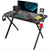 UpmostOffice.com Eureka Ergonomic Black Gaming Computer Desk With LED Lights, Cup Holder & Headphone Hook, X1-S, desk,Eureka Ergo