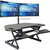 Lorell/Rocelco 46” Height-Adjustable Dual-Monitor Corner Standing Desk Converter, Gas Spring, Large Keyboard Tray, R CADRB-46/CADRT-46