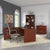 UpmostOffice.com Bush Business Furniture 36W 5-Shelf Bookcase SCB136HC Hansen Cherry bookcase, file cabinet and desk setup in home office
