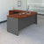 72W Bow Front Desk with 48W Return and 3 Dwr Mobile Pedestal
