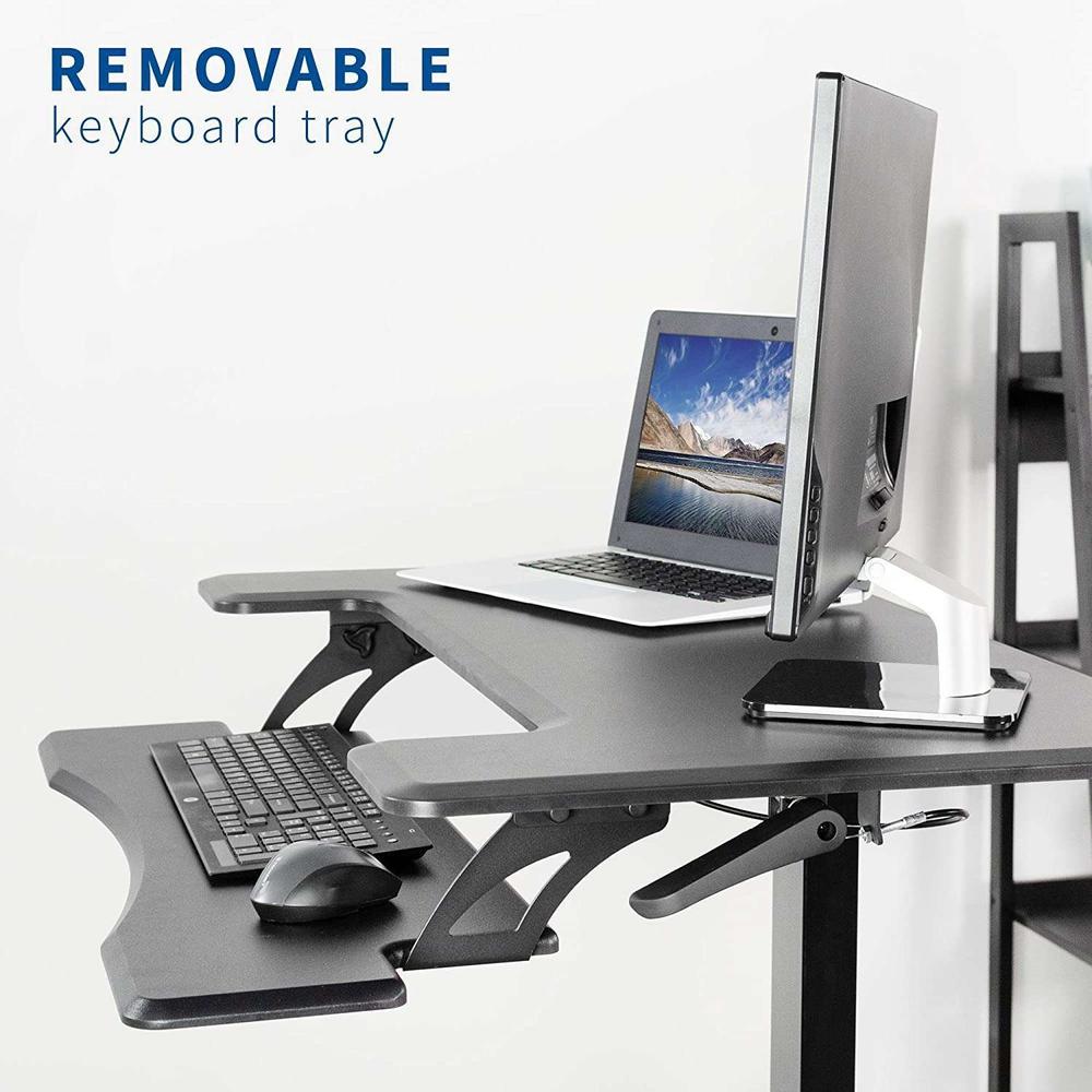 Vivo 36 Wide Compact Electric Adjustable Height Sit Stand Desk- Black –  Ergo Standing Desks