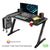 Eureka Ergonomic Black PC Gaming Desk With RGB Lights, Retractable Cup Holder & Headset Hook, ERK-EDK-Z2BK, desk by UpmostOffice.com