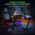 UpmostOffice.com Eureka Ergonomic Black PC Gaming Desk With RGB Lights, Retractable Cup Holder & Headset Hook, ERK-EDK-Z2BK, desk kit w/ chair