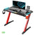UpmostOffice.com Eureka Ergonomic EDK-Z1S/Z1SRD Gaming Desk with LED Lights, Controller Stand, Cup Holder & Headphone Hook, Red