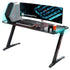 Eureka Ergonomic ERK-Z60-B 60" Black Gaming Desk with RGB LED Lights