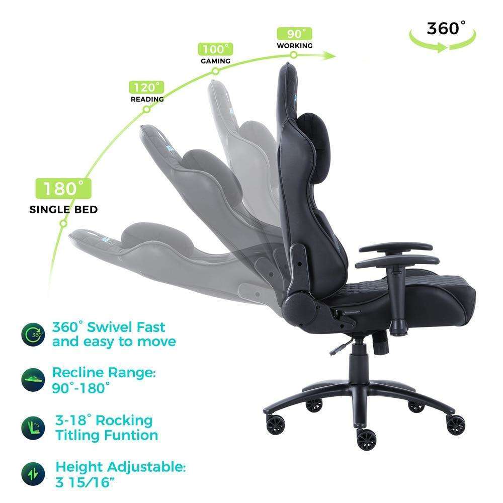 Ergonomic gaming Chair with Height Adjustment, Headrest and Lumbar Support  Swivel Chair 