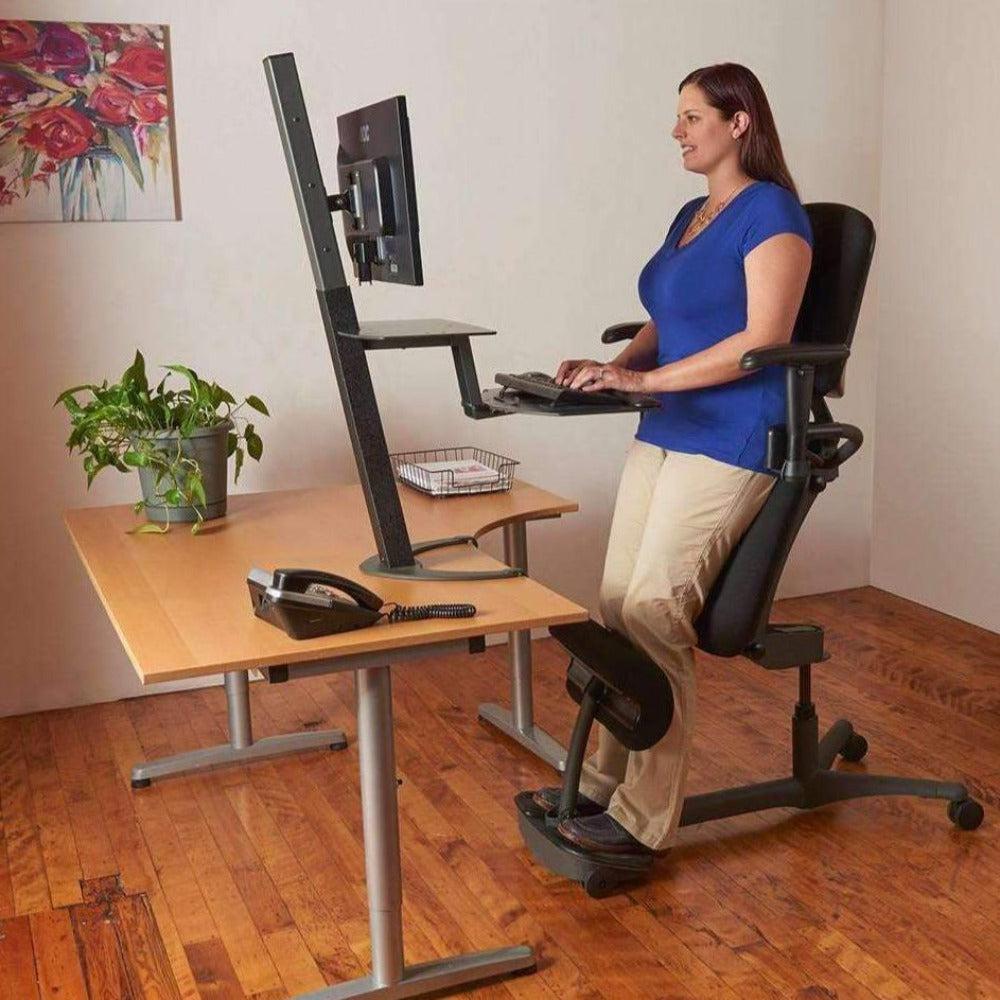 Upmost Office HealthPostures 5100 Black Stance Angle Sit-Stand Ergonomic  Chair