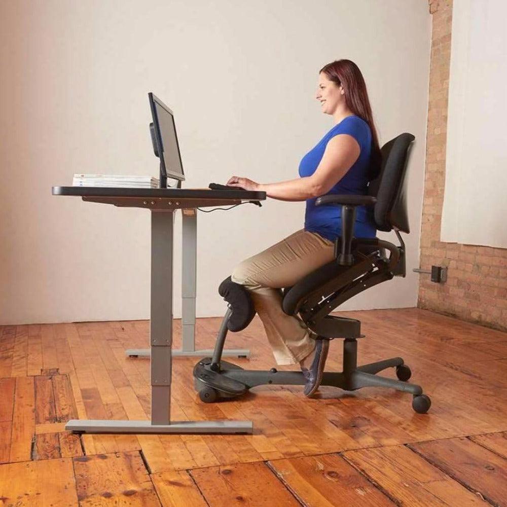 Upmost Office HealthPostures 5100 Black Stance Angle Sit-Stand Ergonomic  Chair