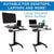 UpmostOffice.com Mount-It! Electric Mobile Height-Adjustable Sit-Stand Workstation on Wheels w/ Programmable Controller, MI-7982, large desktop work surface