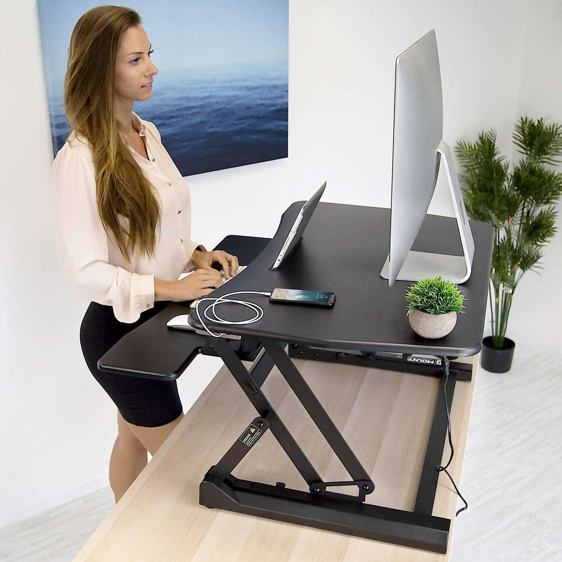 Buy Stand Up Desk Converter -28 Standing Desk Riser with Deep