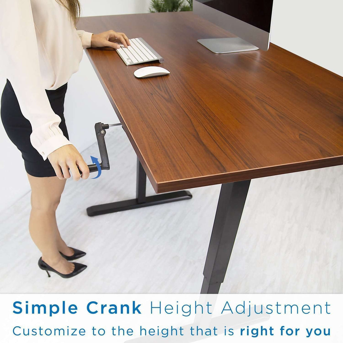 32 x 24 Inches Height Adjustable Desk with Hand Crank Adjusting