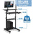 UpliftOffice.com Mount-It! Mobile Standing Desk/Height Adjustable Stand Up Computer Work Station | Rolling Presentation Cart with 27.5 Inch Wide Platform, Locking Wheels, MI-7972,MI-7970, desk,Mount-It!