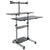 UpliftOffice.com Mount-It! Mobile Standing Desk/Height Adjustable Stand Up Computer Work Station | Rolling Presentation Cart with 27.5 Inch Wide Platform, Locking Wheels, MI-7972,MI-7970, Grey with Dual Mount,desk,Mount-It!