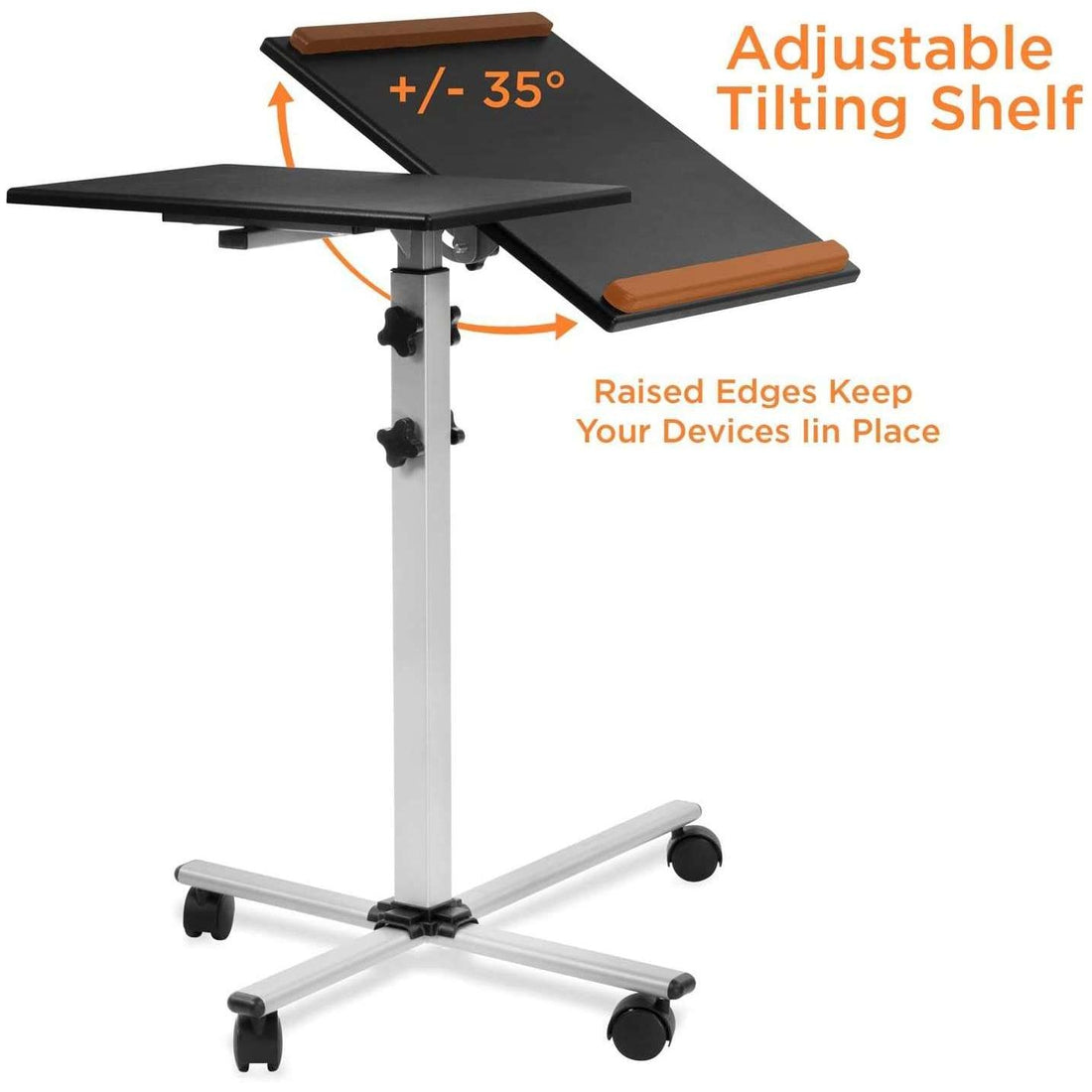 MountIt! Rolling Laptop Tray and Projector Cart, Height Adjustable Pr