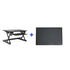 Lorell/Rocelco 32” Height-Adjustable Standing Desk Converter BUNDLE w/ Anti-Fatigue Mat, R EADRB-MAFM, Black