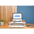 UpliftOffice.com Rocelco 32” Height-Adjustable Desk Converter BUNDLE, Anti-Fatigue Mat, Dual-Monitor Retractable Keyboard Tray, R EADRW-MAFM, White, Desk Riser Bundle,Rocelco