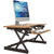 UpliftOffice.com Rocelco 32” Height Adjustable Standing Desk Converter, Dual Monitor Retractable Keyboard Tray Gas Spring,  R EADRW, R EADRT, Teak Wood Grain,Desk Riser,Rocelco