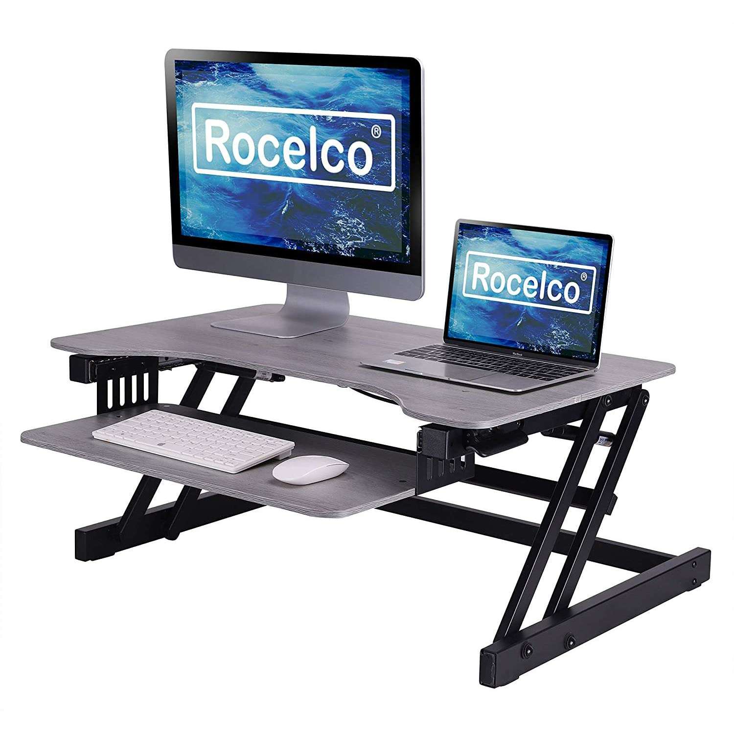 Standing Desk Sit-Stand Desk Converter Height Adjustable, Large Surfac –  Mount-It!