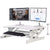 UpliftOffice.com Rocelco 37” Deluxe Height Adjustable Standing Desk Converter | Dual Monitor Riser | Gas Spring  | Large Retractable Keyboard Tray, R DADRW, White, desk,Rocelco