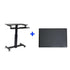 Lorell/Rocelco 40” Height-Adjustable Mobile Standing Desk w/ Anti-Fatigue Mat | Dual Monitor Keyboard Tray Gas Spring | R MSD-40-MAFM, Black