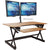 UpliftOffice.com Rocelco 40” Height-Adjustable Standing Desk Converter, Dual Monitor Riser, Gas Spring,Retractable Keyboard Tray, R DADRB-40/DADRW-40/DADRT-40, Teak/Black,Desk Riser,Rocelco