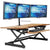 UpliftOffice.com Rocelco 46” Black Large Height-Adjustable Standing Desk Converter w/ Retractable Keyboard Tray, R DADRB-46, Teak/Black,Desk Riser,Rocelco