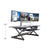 UpmostOffice.com Rocelco 46” Black Large Height-Adjustable Standing Desk Converter w/ Retractable Keyboard Tray, R DADRB-46, Desk Riser,Rocelco