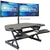 UpliftOffice.com Rocelco R CADRB-46 Black Corner Standing Desk Converter, Gas Spring Assist, Large Keyboard Tray, Desk Riser,Rocelco
