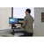 UpliftOffice.com Rocelco R CADRB-46 Black Corner Standing Desk Converter, Gas Spring Assist, Large Keyboard Tray, Desk Riser,Rocelco