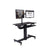 UpmostOffice.com Rocelco R MSD-40 Black 40” Height-Adjustable Mobile Standing Desk | Dual Monitor Keyboard Tray Gas Spring Assist R MSD-40