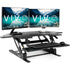 VIVO Black Corner Height-Adjustable Cubicle Sit-to-Stand Desktop Converter, DESK-V000VC