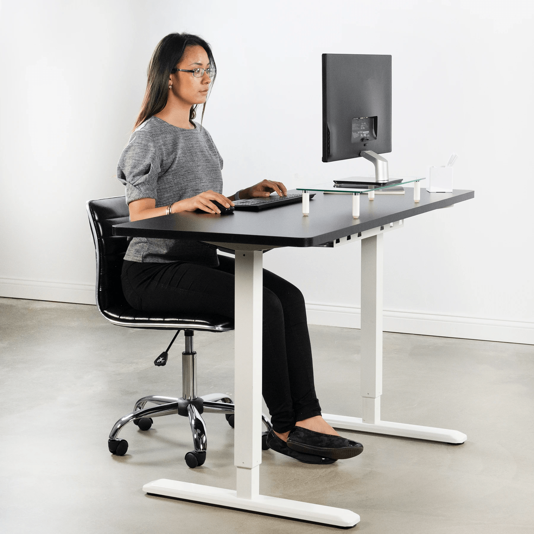 Vivo adjustable desk shop and chair