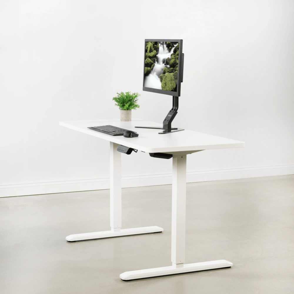 VIVO Electric 60” x 24” Standing Desk White Top, White Frame w/ Memory ...