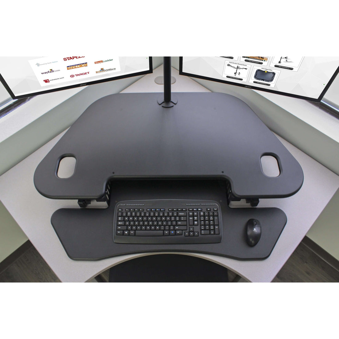 Rocelco Standing Desk Converter 46 Inch Deluxe Adjustable Riser, Black 